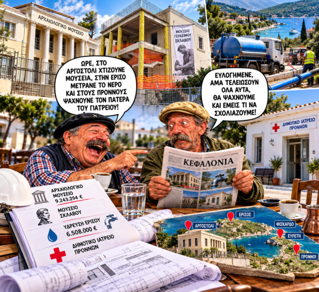 Κεφαλονίτικα έργα και καφενειακά σχόλια