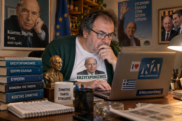 Πολιτικός σχολιαστής στο γραφείο του
